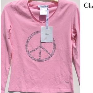 Christian Dior V Logo Flow Peace T- Shirt